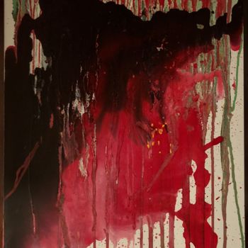 Pittura intitolato "Tela astratta inchi…" da Michele Miglietta, Opera d'arte originale, Acrilico
