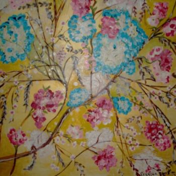 Painting titled "hortensia" by Michele Bompar Requena, Original Artwork