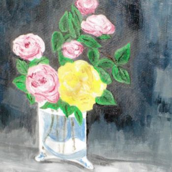 Painting titled "roses" by Michele Bompar Requena, Original Artwork