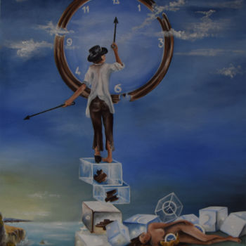 Pintura titulada "Fuite-du-temps.jpg" por Michele Sevilla, Obra de arte original, Oleo Montado en Bastidor de camilla de mad…