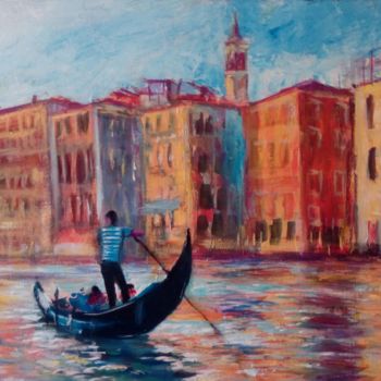 Schilderij getiteld "Venise" door Michel Estival, Origineel Kunstwerk, Acryl