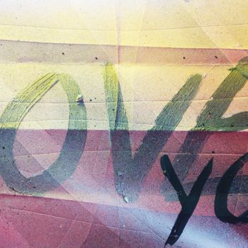 Pittura intitolato "'Love you'" da Michel Estival, Opera d'arte originale, Spray