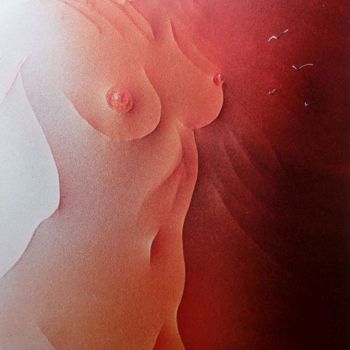 Painting titled "Évocation" by Michel Estival, Original Artwork, Airbrush