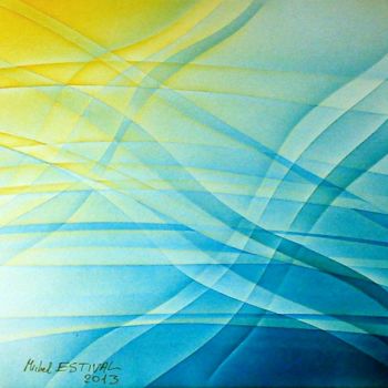 Painting titled "Abstraction" by Michel Estival, Original Artwork, Airbrush