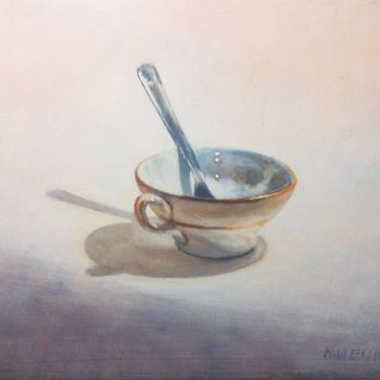 Painting titled "La tasse" by Michel Estival, Original Artwork, Acrylic