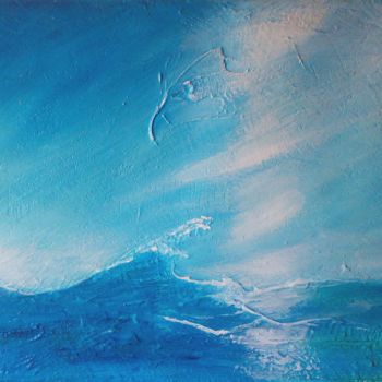 Painting titled "L'eau bleue" by Michel Estival, Original Artwork, Acrylic