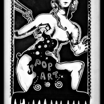 Σχέδιο με τίτλο "pop art" από Michele Stradi, Αυθεντικά έργα τέχνης, Μαρκαδόρος