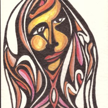 Картина под названием "SIRENA" - Michele Tortorelli, Подлинное произведение искусства, Цветные карандаши