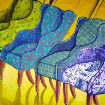 Pintura titulada "Five Chairs" por Michele Vavonese, Obra de arte original