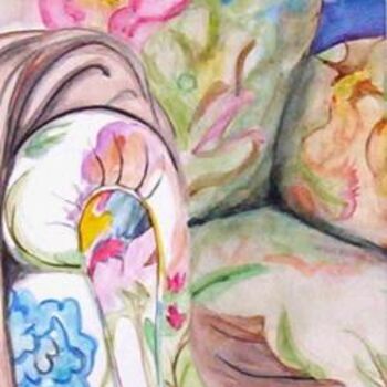 Painting titled "Flower Stuffed Chair" by Michele Vavonese, Original Artwork