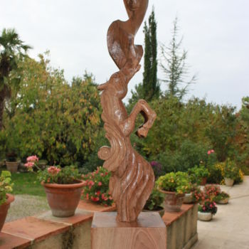 Sculpture titled "zingaro (hommage à)" by Michel Ferre, Original Artwork, Wood