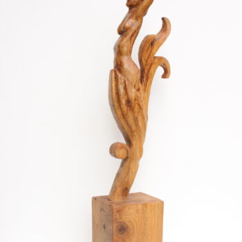 Sculpture titled "Figure de Proue" by Michel Ferre, Original Artwork, Wood