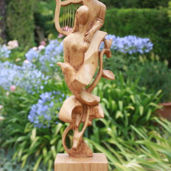 Скульптура под названием "Orphée  Eurydice" - Michel Ferre, Подлинное произведение искусства, Дерево
