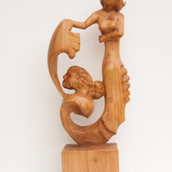 雕塑 标题为“Ulysse et Calypso” 由Michel Ferre, 原创艺术品, 木