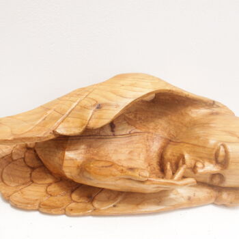 Skulptur mit dem Titel "Hypnos" von Michel Ferre, Original-Kunstwerk, Holz