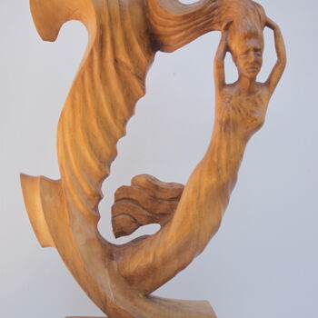 Sculpture titled "Eole" by Michel Ferre, Original Artwork, Wood