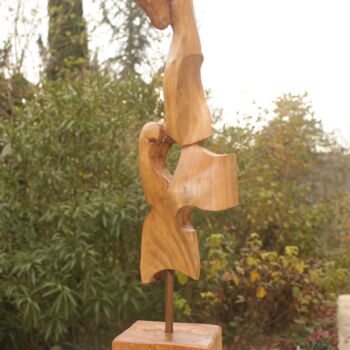 Skulptur mit dem Titel "Le Cheval ailé" von Michel Ferre, Original-Kunstwerk, Holz