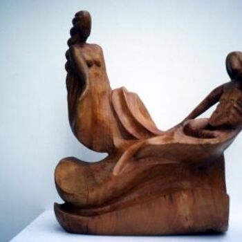 Sculpture intitulée "La Muse et le Violo…" par Michel Ferre, Œuvre d'art originale
