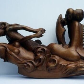 Sculpture titled "Le Fleuve aux Amants" by Michel Ferre, Original Artwork