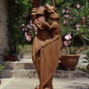 Sculpture intitulée "La Dame à la Licorne" par Michel Ferre, Œuvre d'art originale