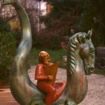 Sculpture intitulée "Cheval marin" par Michel Ferre, Œuvre d'art originale