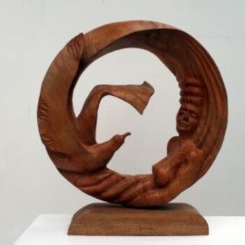 Sculpture titled "Dans ton sillage" by Michel Ferre, Original Artwork