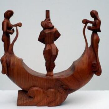 Sculpture titled "Ulysse et les sirèn…" by Michel Ferre, Original Artwork