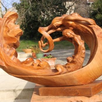 Sculpture titled "Néreides" by Michel Ferre, Original Artwork, Wood