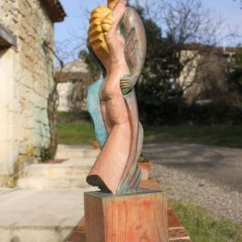 Sculpture titled "Amants" by Michel Ferre, Original Artwork, Wood