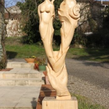 Sculpture intitulée "Ardemment" par Michel Ferre, Œuvre d'art originale, Bois