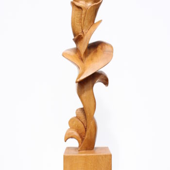 Sculpture intitulée "La Fleur de L'Âge" par Michel Ferre, Œuvre d'art originale, Bois