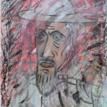 Painting titled "Don Quichotte portr…" by Michel Gay, Original Artwork, Oil