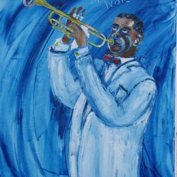 Painting titled "Louis Armstrong" by Michel Gay, Original Artwork, Oil