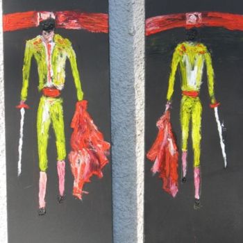 Painting titled "Torero aprés le com…" by Michel Gay, Original Artwork