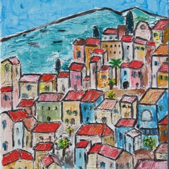 Painting titled "Bormes les Mimosas" by Michel Gay, Original Artwork, Oil