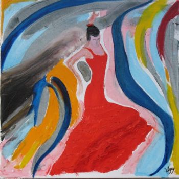 Картина под названием "danseuse-flamenco.j…" - Michel Gay, Подлинное произведение искусства, Масло