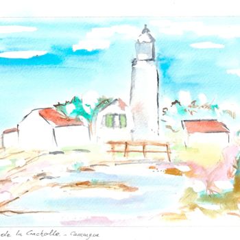 Pintura titulada "phare-de-la-gacholl…" por Michel Gay, Obra de arte original