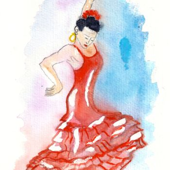 Pintura titulada "flamenco-a2.jpg" por Michel Gay, Obra de arte original