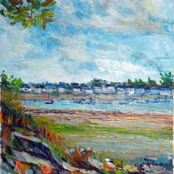 Peinture intitulée "L'ile Tudy" par Michel Hamelin, Œuvre d'art originale, Huile