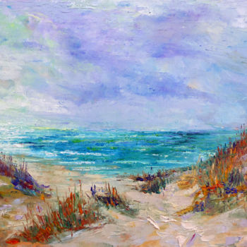 Painting titled "Dunes à Tréguennec" by Michel Hamelin, Original Artwork, Oil