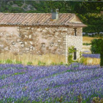 Painting titled "PAYSAGE DE PROVENCE…" by Micheline Hanrard Ladoul Mhl., Original Artwork