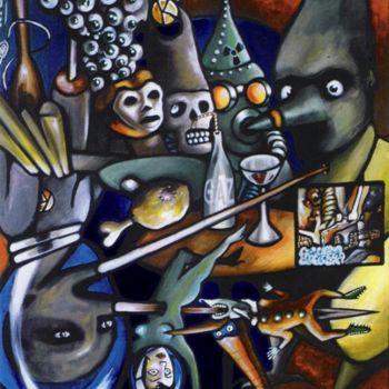 Peinture intitulée "gaz à tous les étag…" par Ktü, Œuvre d'art originale