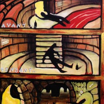 Painting titled "cycles souterrains" by Ktü, Original Artwork