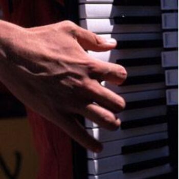 Photographie intitulée "accordeoniste" par Michel Lagarde, Œuvre d'art originale