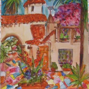 Painting titled "Spanish Village" by Michelle Gonzalez, Original Artwork