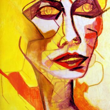 Painting titled "femmes illusion 2" by Michelle Dechaud, Original Artwork, Acrylic