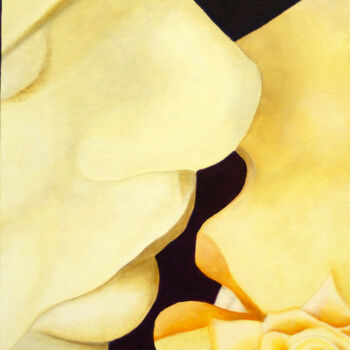 Pintura titulada "Rose Baiser N° 3" por Michelle Dechaud, Obra de arte original, Oleo