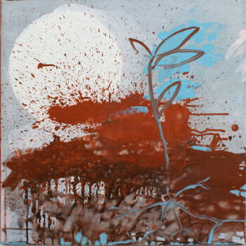 Peinture intitulée "Influence de la lun…" par Michelle Dechaud, Œuvre d'art originale, Acrylique