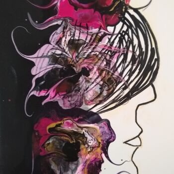 Peinture intitulée "La jeune fille et l…" par Michelle Dechaud, Œuvre d'art originale, Acrylique
