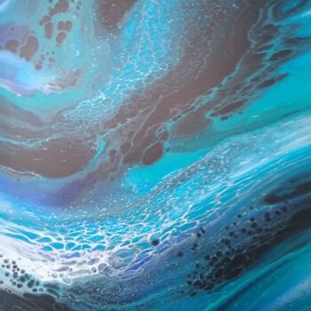 제목이 "De l'eau, de l'eau."인 미술작품 Michelle Dechaud로, 원작, 아크릴 나무 들것 프레임에 장착됨